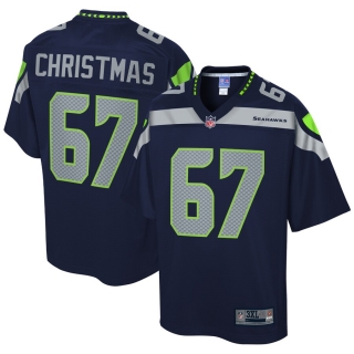 Men's Seattle Seahawks DeMarcus Christmas NFL Pro Line College Navy Big & Tall Team Player Jersey