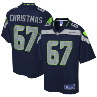 Men's Seattle Seahawks DeMarcus Christmas NFL Pro Line College Navy Team Player Jersey