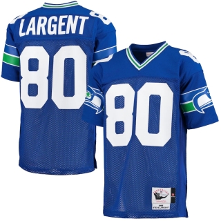 Men's Seattle Seahawks Steve Largent Mitchell & Ness Blue 1985 Throwback Authentic Jersey