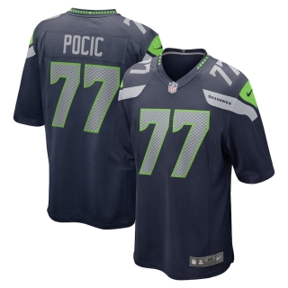 Men's Seattle Seahawks Ethan Pocic Nike College Navy Game Jersey