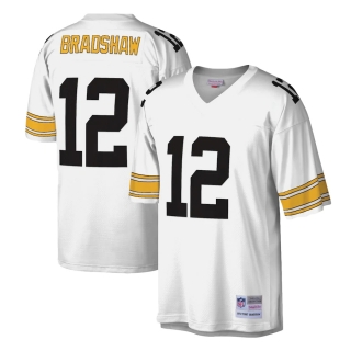 Men's Pittsburgh Steelers Terry Bradshaw Mitchell & Ness White Legacy Replica Jersey