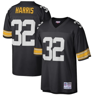 Men's Pittsburgh Steelers Franco Harris Mitchell & Ness Black Retired Player Legacy Replica Jersey