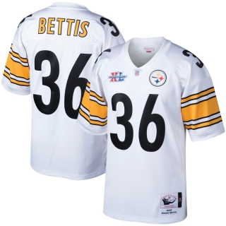 Men's Pittsburgh Steelers Jerome Bettis Mitchell & Ness White 2005 Authentic Throwback Retired Player Jersey