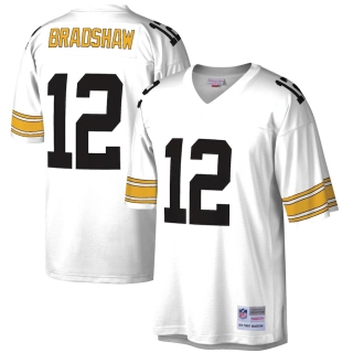 Men's Pittsburgh Steelers Terry Bradshaw Mitchell & Ness White Retired Player Legacy Replica Jersey