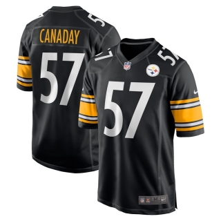 Men's Pittsburgh Steelers Kameron Canaday Nike Black Game Jersey