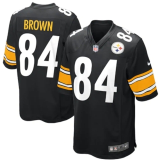 Mens Pittsburgh Steelers Antonio Brown Nike Black Game Jersey
