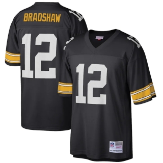 Men's Pittsburgh Steelers Terry Bradshaw Mitchell & Ness Black Retired Player Legacy Replica Jersey