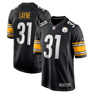 Men's Pittsburgh Steelers Justin Layne Nike Black Game Jersey