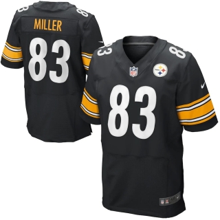 Mens Pittsburgh Steelers Heath Miller Nike Black Elite Jersey