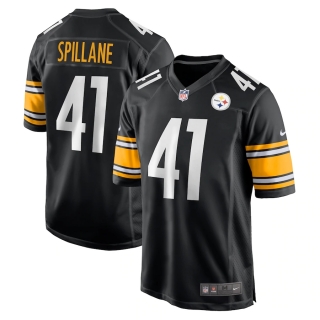 Men's Pittsburgh Steelers Robert Spillane Nike Black Game Jersey