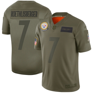 Men's Pittsburgh Steelers Ben Roethlisberger Nike Olive 2019 Salute to Service Limited Jersey