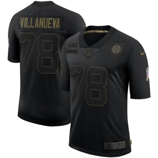 Men's Pittsburgh Steelers Alejandro Villanueva Nike Black 2020 Salute To Service Limited Jersey