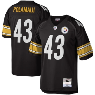 Men's Pittsburgh Steelers Troy Polamalu Mitchell & Ness Black Legacy Replica Jersey