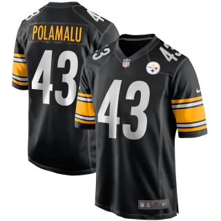 Men's Pittsburgh Steelers Troy Polamalu Nike Black Game Retired Player Jersey