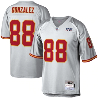 Men's Kansas City Chiefs Tony Gonzalez Mitchell & Ness Platinum NFL 100 Retired Player Legacy Jersey
