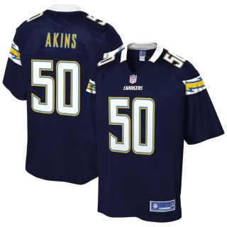 Men's Los Angeles Chargers Curtis Akins NFL Pro Line Navy Team Player Jersey