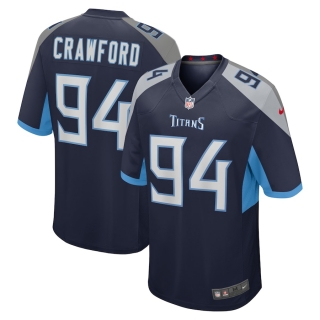 Men's Tennessee Titans Jack Crawford Nike Navy Game Jersey