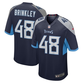 Men's Tennessee Titans Beau Brinkley Nike Navy Game Jersey