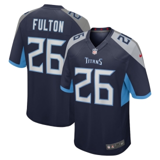 Men's Tennessee Titans Kristian Fulton Nike Navy Game Jersey