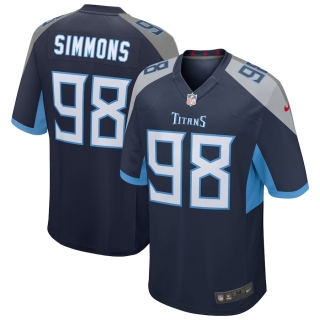 Men's Tennessee Titans Jeffery Simmons Nike Navy Game Jersey