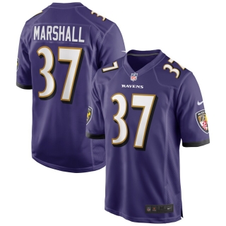 Men's Baltimore Ravens Iman Marshall Nike Purple Game Jersey