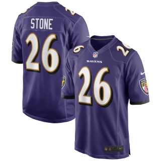 Men's Baltimore Ravens Geno Stone Nike Purple Game Jersey