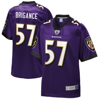 Men's Baltimore Ravens OJ Brigance NFL Pro Line Purple Retired Player Jersey