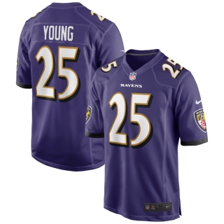 Men's Baltimore Ravens Tavon Young Nike Purple Game Jersey