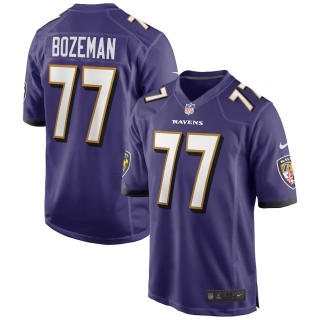 Men's Baltimore Ravens Bradley Bozeman Nike Purple Game Player Jersey
