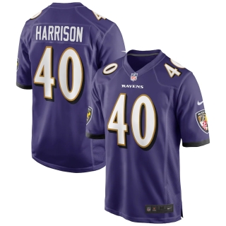 Men's Baltimore Ravens Malik Harrison Nike Purple Game Jersey