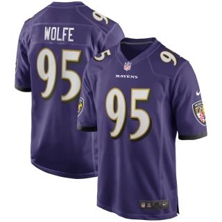 Men's Baltimore Ravens Derek Wolfe Nike Purple Game Player Jersey