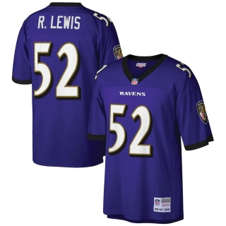 Men's Baltimore Ravens Ray Lewis Mitchell & Ness Purple Retired Player Legacy Replica Jersey