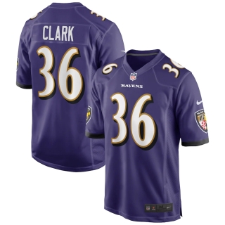Men's Baltimore Ravens Chuck Clark Nike Purple Game Jersey