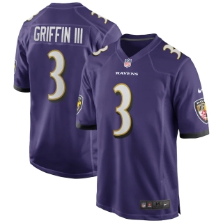 Men's Baltimore Ravens Robert Griffin III Nike Purple Game Jersey