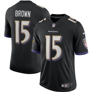 Men's Baltimore Ravens Marquise Brown Nike Black Vapor Limited Jersey