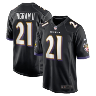 Men's Baltimore Ravens Mark Ingram Nike Black Game Jersey