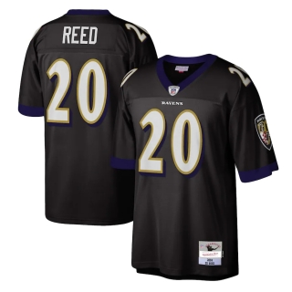 Men's Baltimore Ravens Ed Reed Mitchell & Ness Black Legacy Replica Jersey