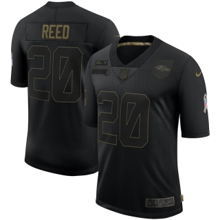 Men's Baltimore Ravens Ed Reed Nike Black 2020 Salute To Service Retired Limited Jersey