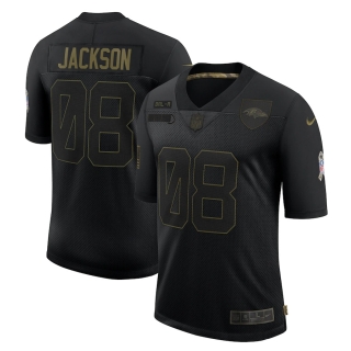 Men's Baltimore Ravens Lamar Jackson Nike Black 2020 Salute To Service Limited Jersey