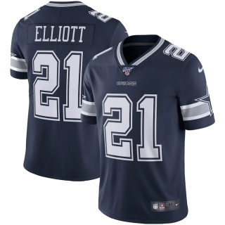 Men's Dallas Cowboys Ezekiel Elliott Nike Navy NFL 100 Vapor Limited Jersey