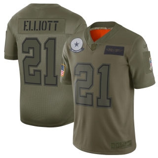 Men's Dallas Cowboys Ezekiel Elliott Nike Olive 2019 Salute to Service Limited Jersey
