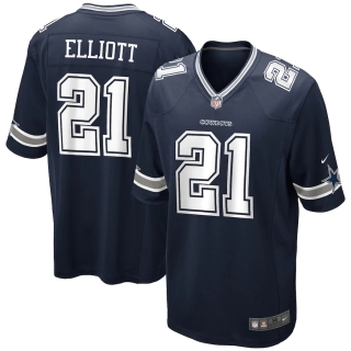 Men's Dallas Cowboys Ezekiel Elliott Nike Navy Game Player Jersey