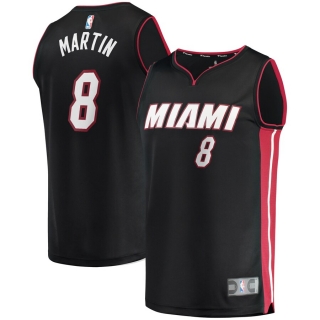 Men's Miami Heat Jeremiah Martin Fanatics Branded Black Fast Break Replica Jersey - Icon Edition