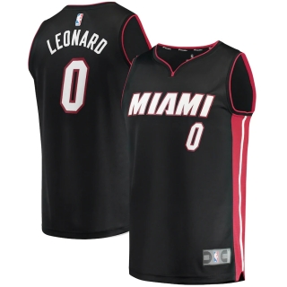 Men's Miami Heat Meyers Leonard Fanatics Branded Black Fast Break Replica Jersey - Icon Edition