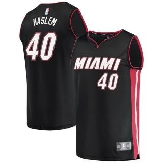 Men's Miami Heat Udonis Haslem Fanatics Branded Black Fast Break Replica Player Jersey - Icon Edition