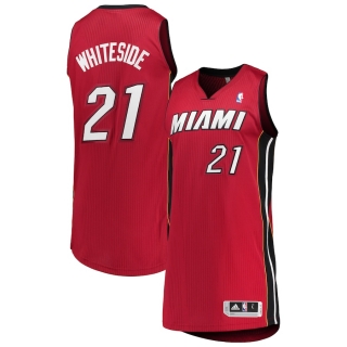 Men's Miami Heat Hassan Whiteside adidas Red Finished Authentic Jersey