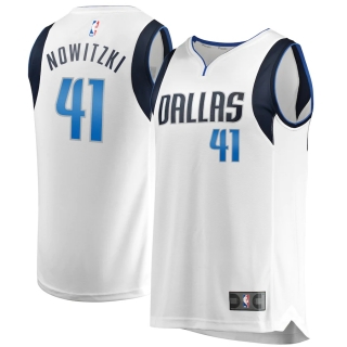 Men's Dallas Mavericks Dirk Nowitzki Fanatics Branded White Fast Break Replica Jersey - Association Edition
