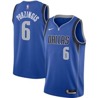 Men's Dallas Mavericks Kristaps Porzingis Nike Blue 2020-21 Swingman Jersey - Icon Edition