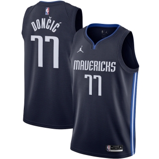 Men's Dallas Mavericks Luka Doncic Jordan Brand Navy 2020-21 Swingman Jersey - Statement Edition