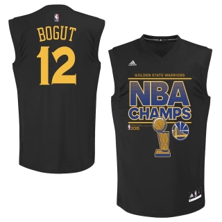 Men's Golden State Warriors Andrew Bogut adidas Black 2015 NBA Finals Champions Jersey